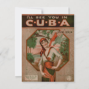 Vintage I'll See You in Cuba Reise Karte