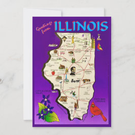 Vintage Illinois Greetings 5x7 Big Postcard Dankeskarte
