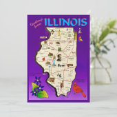 Vintage Illinois Greetings 5x7 Big Postcard Dankeskarte (Stehend Vorderseite)