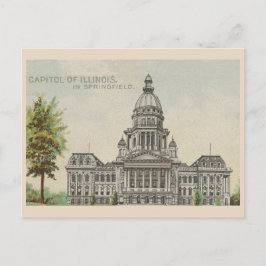 Vintage Illinois Hauptstadt Gebäude Zeichnend 1889 Postkarte