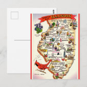 Vintage Illinois-Karte Postkarte (Vorne/Hinten)
