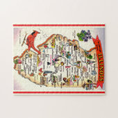 Vintage Illinois-Karte Puzzle (Horizontal)