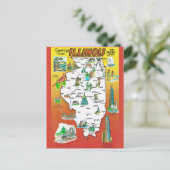 Vintage Illinois Prarie Staat Karte (Stehend Vorderseite)