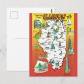 Vintage Illinois Prarie Staat Karte (Vorne/Hinten)