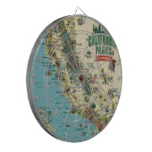 Vintage Illustrated California Parks Map Art Dartscheibe (Vorderseite Links)
