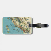 Vintage Illustrated California Parks Map Art Gepäckanhänger (Rückseite horizontal)