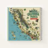 Vintage Illustrated California Parks Map Art Notizblock (Rückseite)