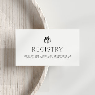 Vintage Illustrated Wedding Registry Cards Begleitkarte