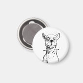 Vintage-Illustration 1919 Sitzender Hund Magnet (Vorderseite/Rückseite)