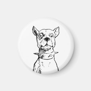 Vintage-Illustration 1919 Sitzender Hund Magnet