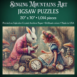 Vintage-Illustration Alice im Wunderland Fantasy Puzzle