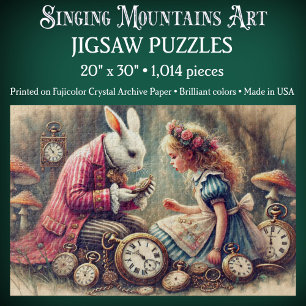 Vintage-Illustration Alice im Wunderland Fantasy Puzzle