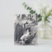 Vintage Illustration "Alte Mutter Hubbard" Postkarte (Stehend Vorderseite)