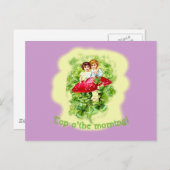 Vintage Illustration am Morgen Postkarte (Vorne/Hinten)