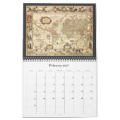 Vintage Illustration Antique World Maps Kalender (Feb 2027)