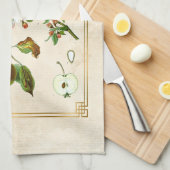 Vintage Illustration Apfelfrucht botanische Flora Geschirrtuch (Viertel Falte)