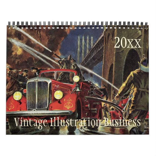 Vintage Illustration - Arbeitsplätze und Beruf in Kalender (Titelbild)
