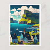 Vintage-Illustration auf der Insel Farao Postkarte (Vorderseite)