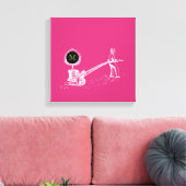 Vintage-Illustration Baum Topf Monogramm Leinwand (Insitu (Wohnzimmer))