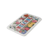 Vintage Illustration BEGRÜSSEN mit Blume Badematte (Schrägansicht)