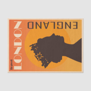 Vintage Illustration Besuch London, England Seidenpapier