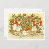 Vintage Illustration Blueberry Forest Elsa Beskow Postkarte (Vorne/Hinten)