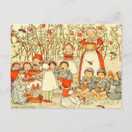 Vintage Illustration Blueberry Forest Elsa Beskow Postkarte