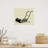 VINTAGE ILLUSTRATION Britisches Rasenmäher-Poster Poster (Küche)