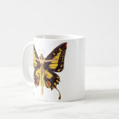 Vintage Illustration Butterfly Fairy Kaffeetasse (Vorderseite Links)