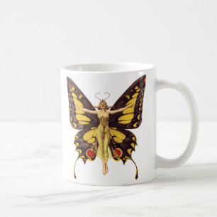 Vintage Illustration Butterfly Fairy Kaffeetasse