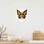 Vintage Illustration Butterfly Fairy Small Poster (Küche)