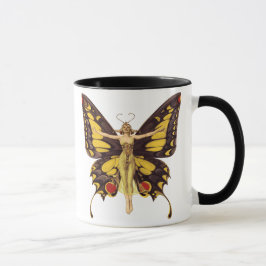 Vintage Illustration Butterfly Fairy Tasse