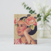 Vintage Illustration Chinesische Frau Postkarte (Stehend Vorderseite)