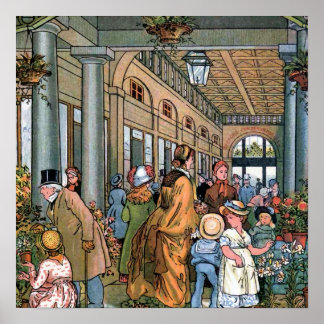 Vintage Illustration "Covent Garden, London" Poster