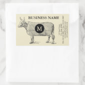 Vintage Illustration Cow Blanket Monogram Sticker (Tasche)