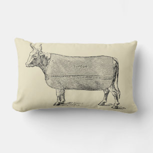 VINTAGE ILLUSTRATION Das Kuhwesen L Pillow Lendenkissen