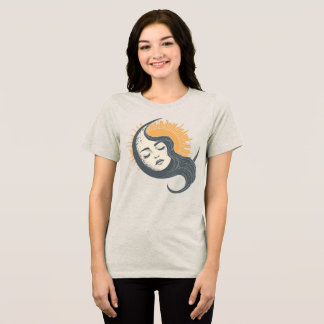 Vintage Illustration Dawn Lady Sun Tri-Blend Shirt