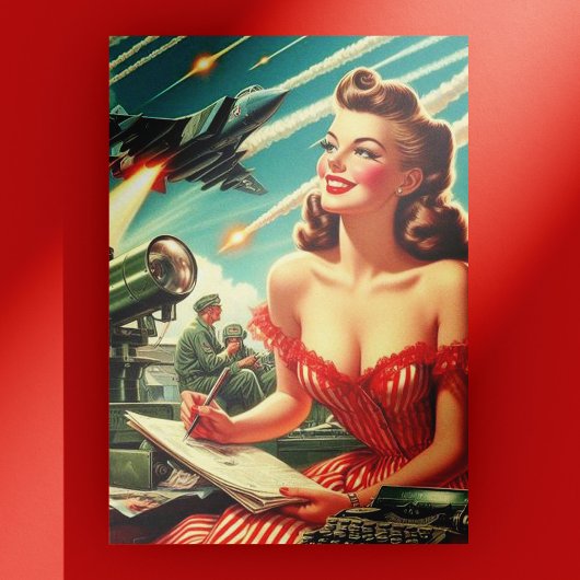 Vintage Illustration der 50er Jahre Postkarte