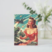 Vintage Illustration der 50er Jahre Postkarte (Stehend Vorderseite)