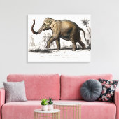 Vintage Illustration der asiatischen Elefanten aus Leinwanddruck (Insitu (Wohnzimmer))