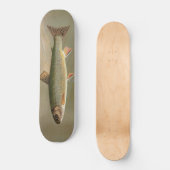 Vintage Illustration der Bachforelle Skateboard (Vorderseite)