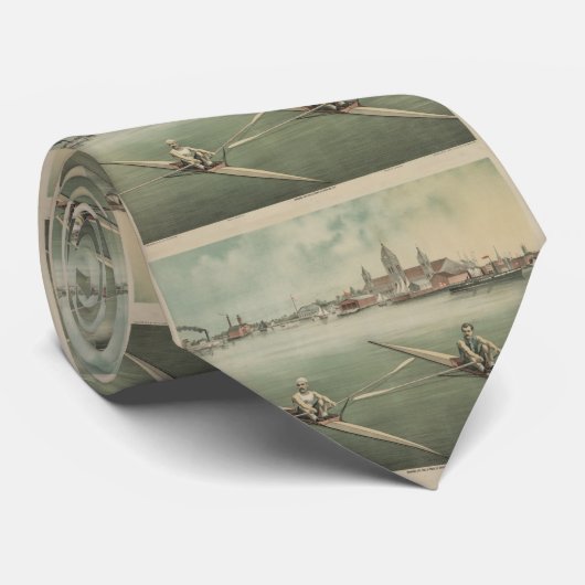 Vintage Illustration der Besatzungs-Athleten Krawatte (Gerollt)