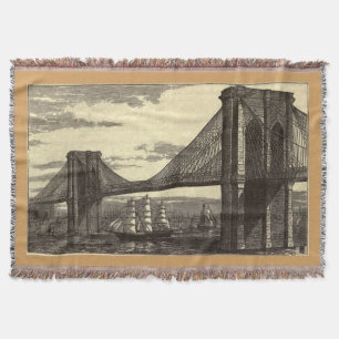 Vintage Illustration der Brooklyn-Brücke (1879) Decke