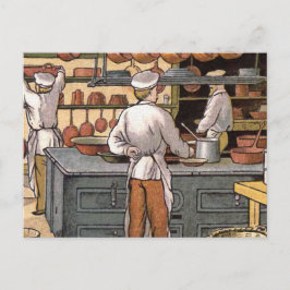 Vintage Illustration der französischen Küche Postkarte