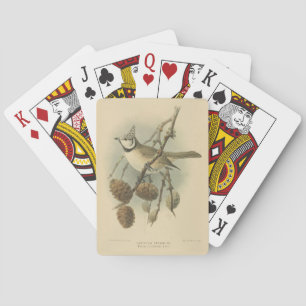Vintage-Illustration der Haubenmeise Spielkarten