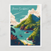 Vintage Illustration der Karibik Postkarte (Vorderseite)