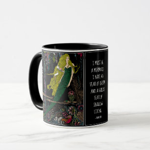 Vintage-Illustration der kleinen Meerjungfrau von  Tasse
