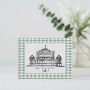 Vintage-Illustration der Pariser Oper Harlekin Postkarte
