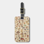 Vintage Illustration der Pilze Gepäckanhänger (Vorderseite vertikal)