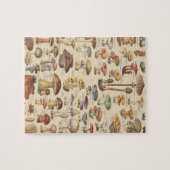 Vintage Illustration der Pilze Puzzle (Horizontal)